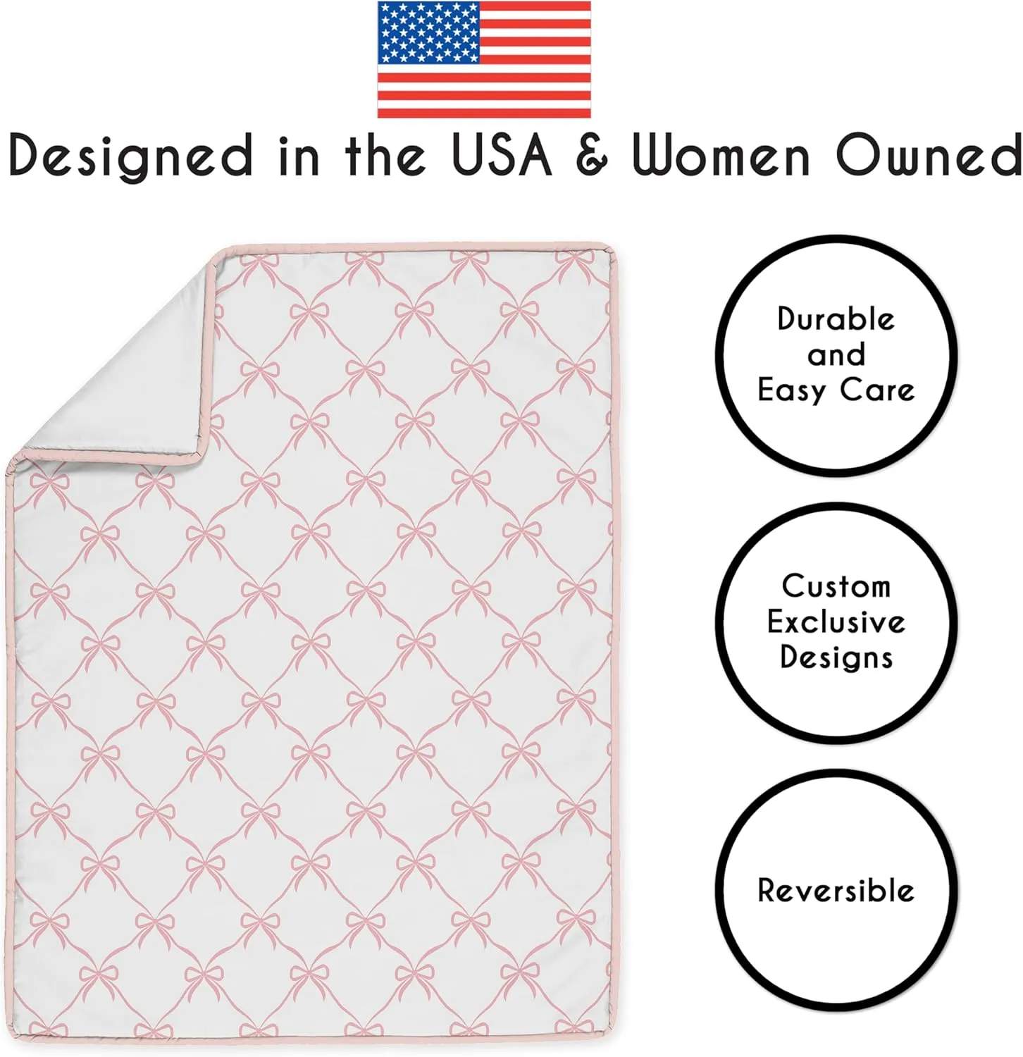 Sweet Jojo Designs 3-Piece Baby Crib Bedding Set (Pink Bows) for Girls, Infants/Nursery incl. Blanket, Fitted Sheet and Cribskirt (Blush, Bow, Ballerina, Ballet Dancer, Princess Collection)