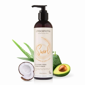 Swirl - Silicone Free Conditioner for Afro and Curly Hair, Enriched with Natural Oil - Repairs & Strengthens, Prevents Dry Hair Breakage for Men & Women - Vegan - 250ml (8.8oz)