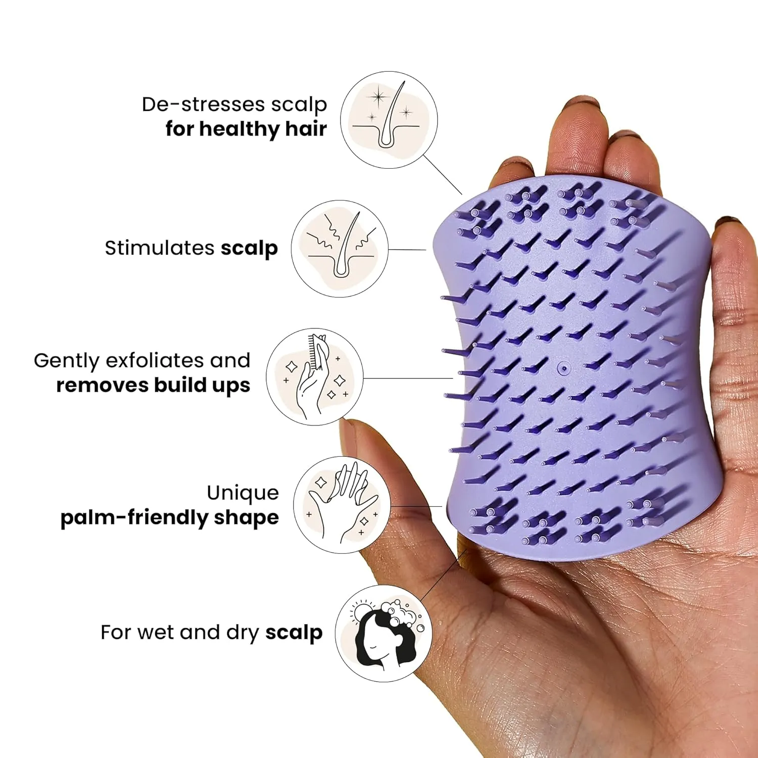 Tangle Teezer Scalp & Shampoo Hairbrush, to Exfoliate, Massage, and Cleanse, for All Hair Types, Lavender Lite Purple