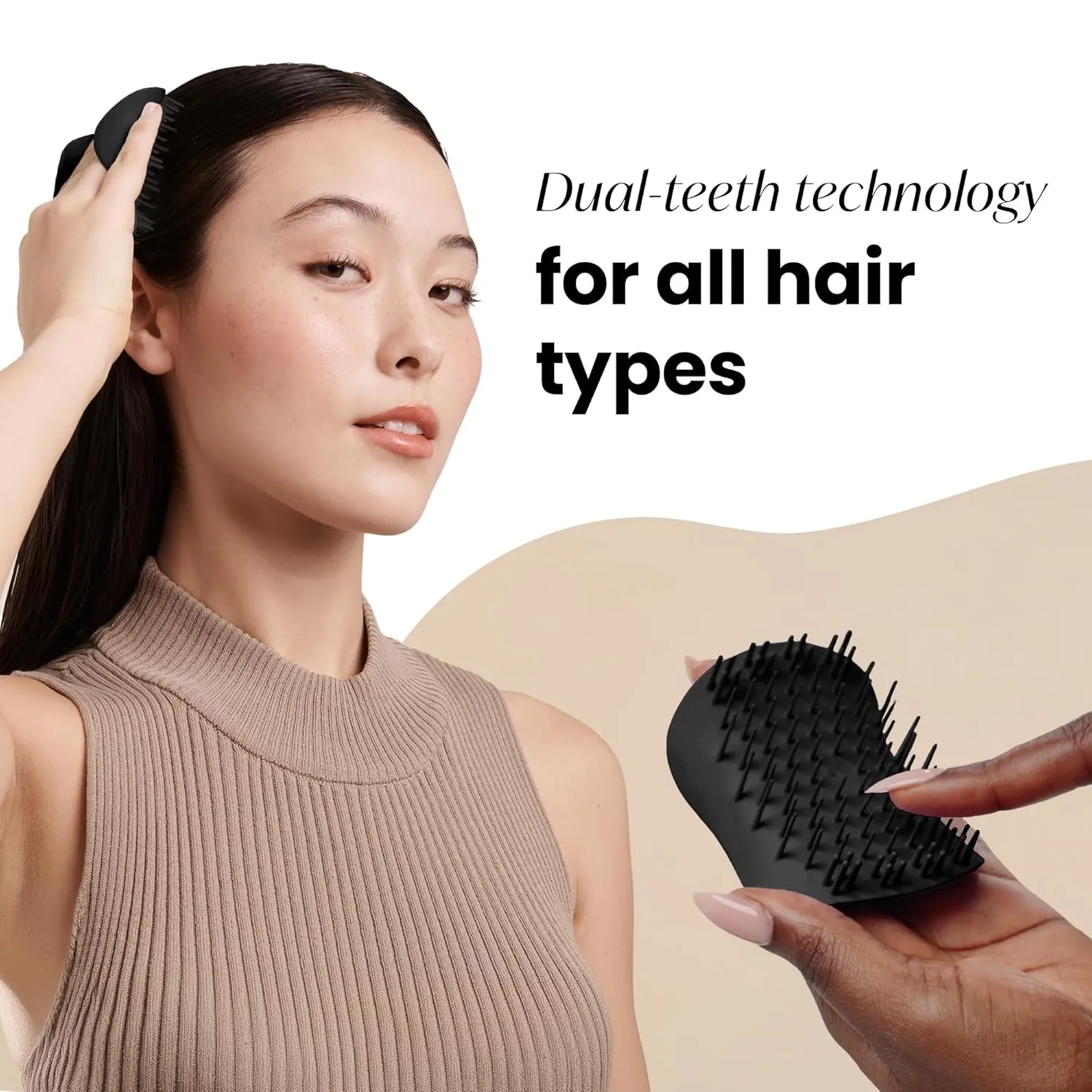 Tangle Teezer Scalp & Shampoo Hairbrush, to Exfoliate, Massage, and Cleanse, for All Hair Types, Onyx Black