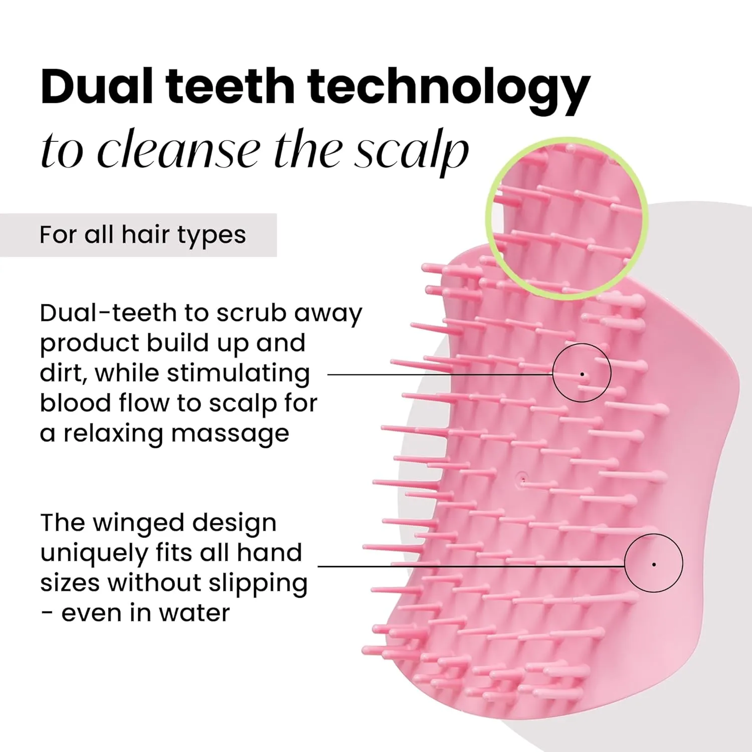 Tangle Teezer Scalp & Shampoo Hairbrush, to Exfoliate, Massage, and Cleanse, for All Hair Types, Pretty Pink