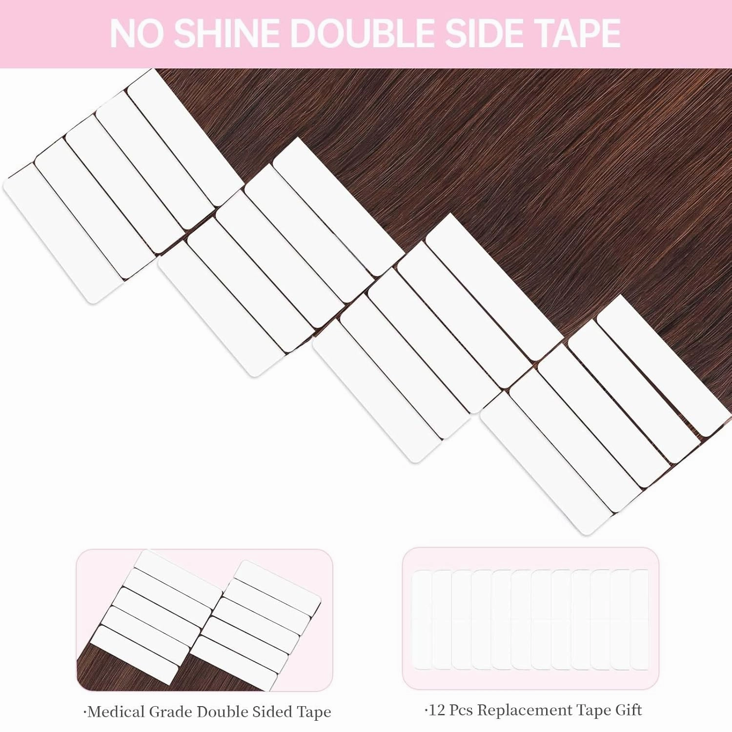 Tape in Hair Extensions Human Hair Medium Brown,#4 Chocolate Brown Human Hair Extensions,22 inch 20 Pcs 50g Seamless Invisible Straight Silky Tape ins
