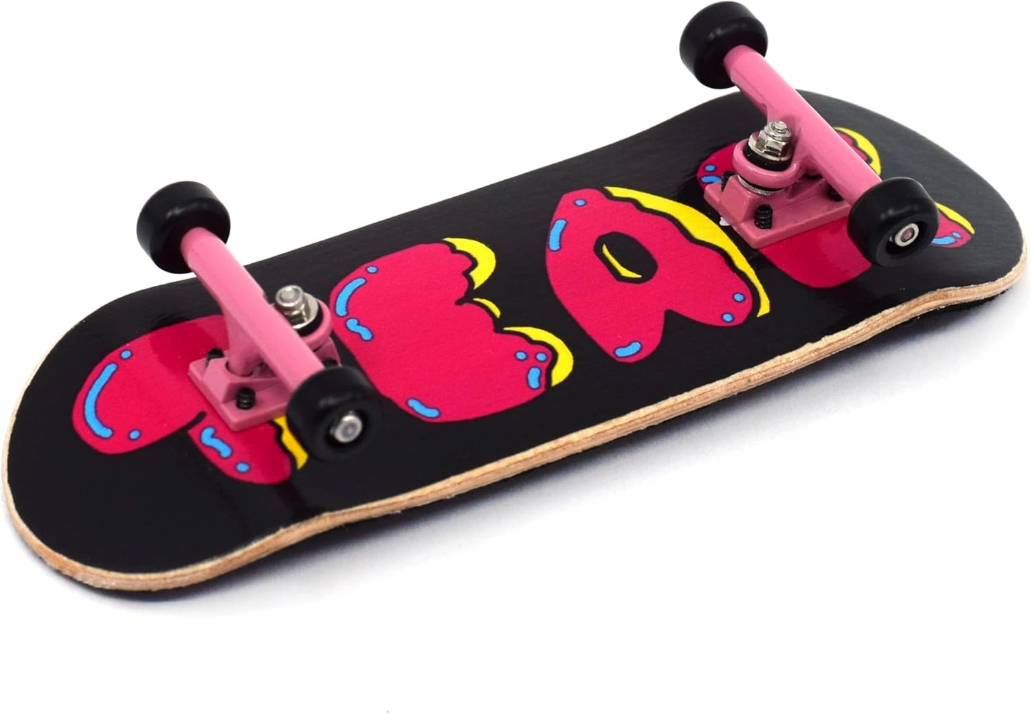 Teak Tuning 32mm Pro Fingerboard Heat Transfer Graphic Complete - Fully Assembled with Pro Level Parts - Pro Shaped Wood Deck (34x97mm), UltraSpin Wheels, Prodigy Trucks - Donut Teak Logo