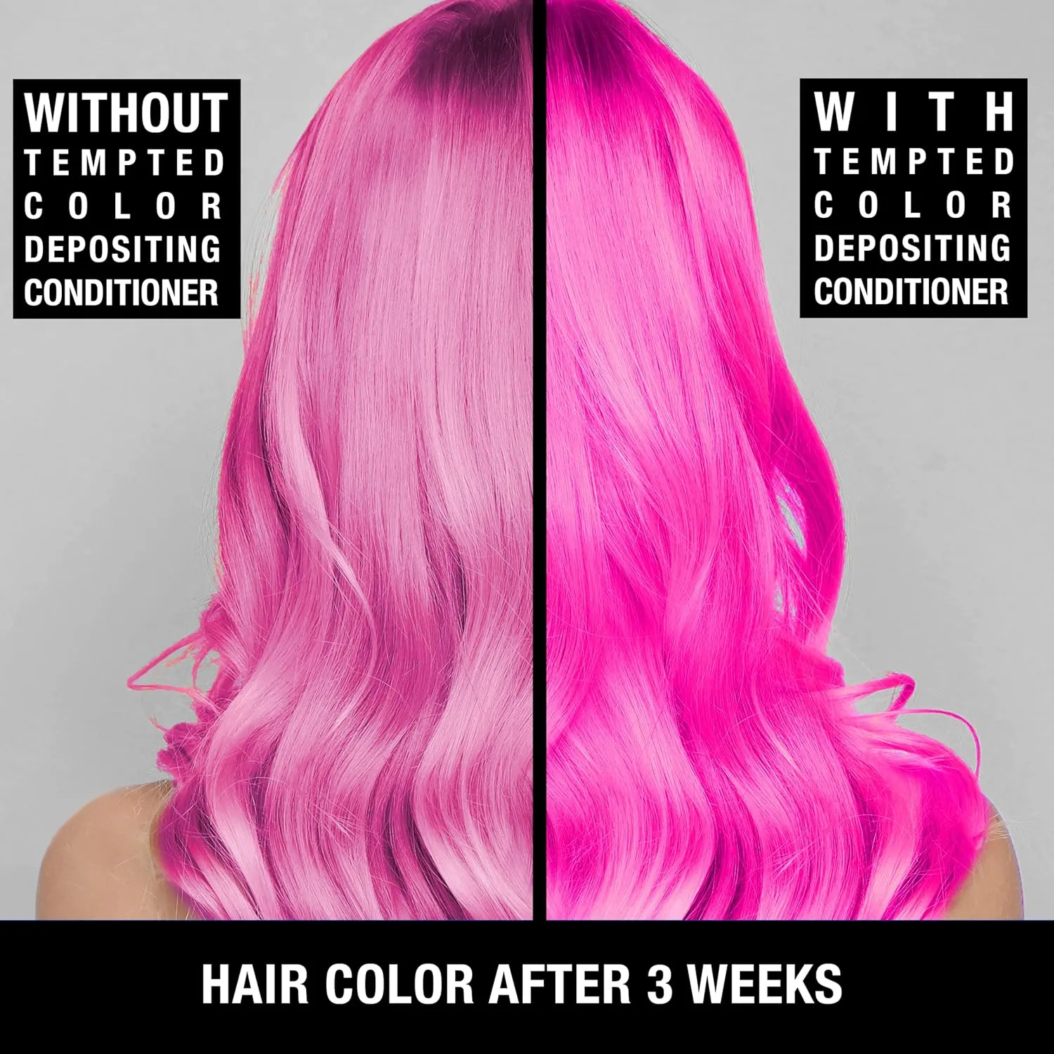 Tempted Pink Intense Color Depositing Conditioner - Brighten and Tone Faded Hair with Semi-Permanent , Prevents Fade, Extends Vibrant Tones for Dyed Hair, 8.5 Oz.