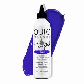 Tempted Blue Intense Color Depositing Conditioner - Brighten & Tone Faded Hair, Semi-Permanent Dye Prevents Fade, Extends Vibrant Tones for Dyed Hair, 8.5 Oz