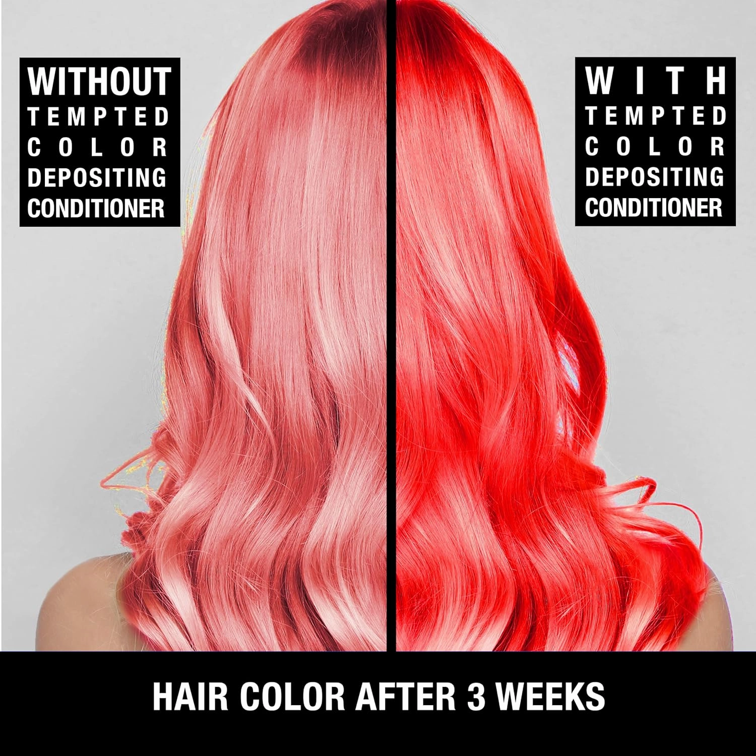 Tempted Intense Color Depositing Conditioner - Provides Strength, Eliminates Color Fade & Maintains Vivid Tones - Sulfate, Sodium Chloride, Paraben & Gluten Free - 8.5 Oz (Red Hot)