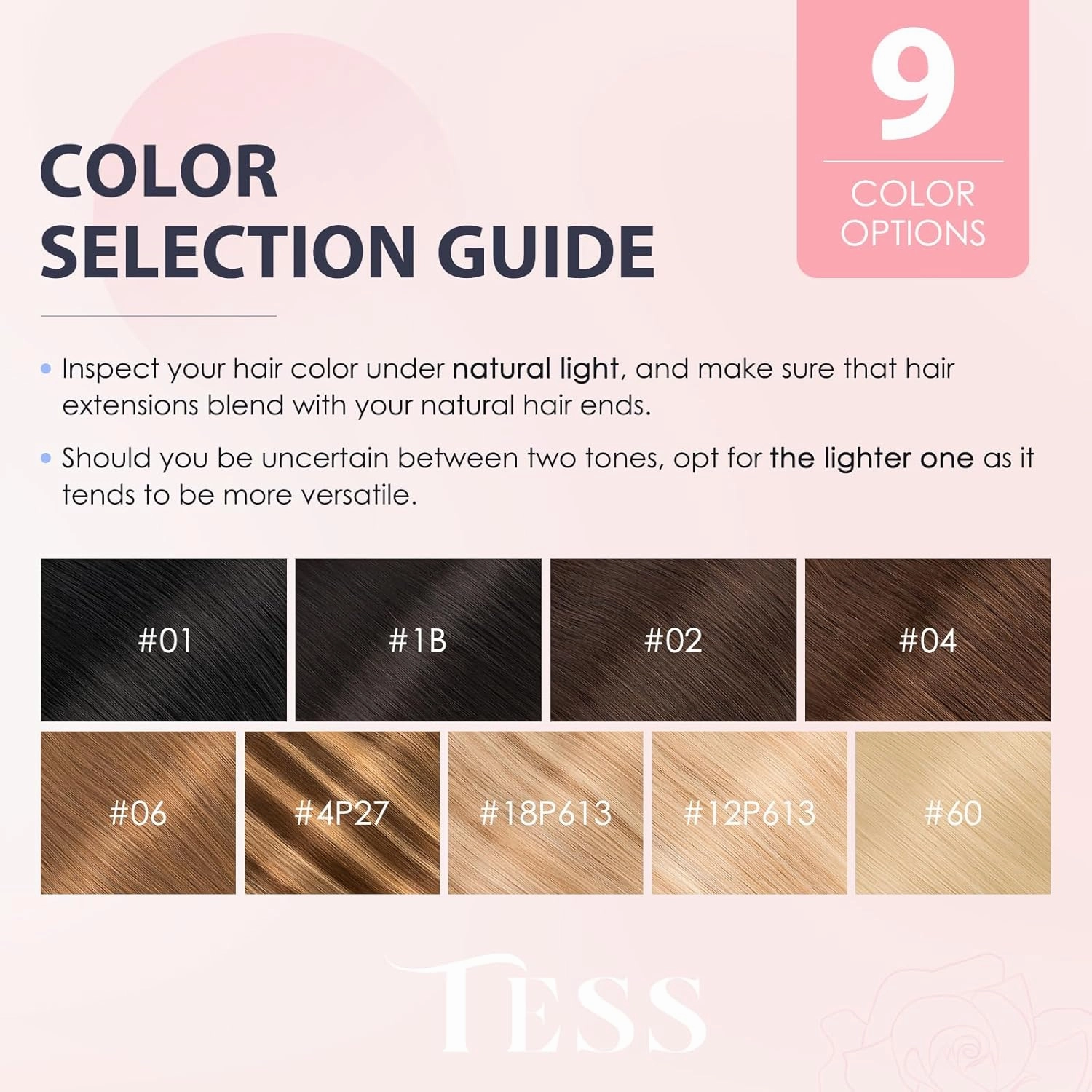 TESS Human Hair Halo Extensions 100% Remy Hair 12 Inch Straight Adjustable Invisible Wire Easy to Use Clip in, Dark Brown