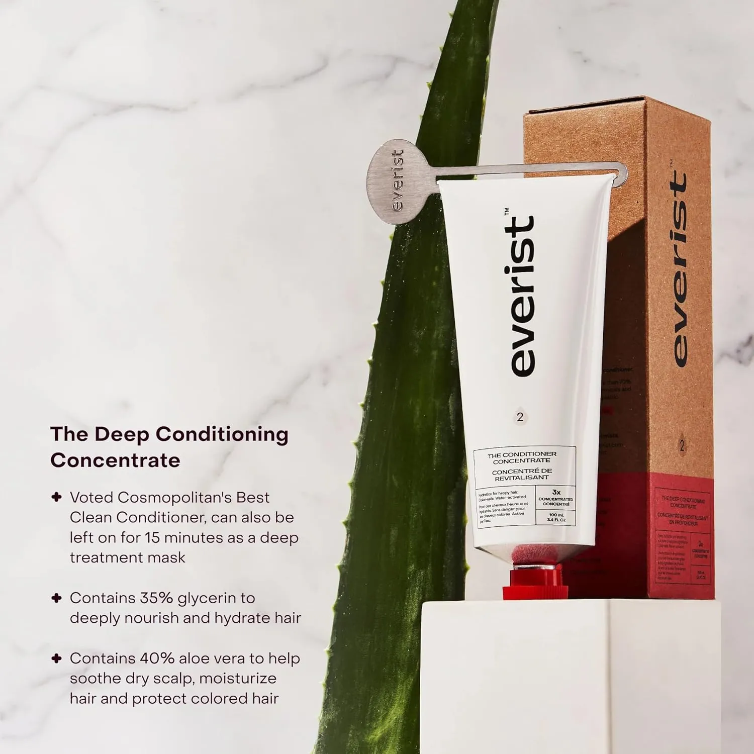 The Deep Conditioning Concentrate, Hydrating and Smoothing for Dry, Damaged, or Frizzy Hair, Hair Mask, Plant-Based, Vegan, 3.4 fl oz