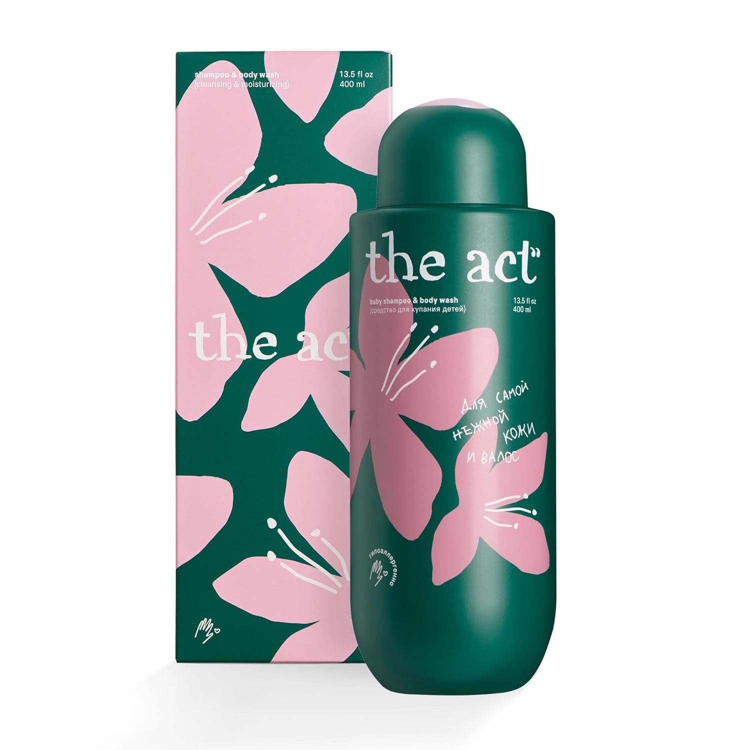 The Act Organic Baby Shampoo and Body Wash with Chamomile - Hypoallergenic, Natural Oils, Tear-Free, for Sensitive Skin and Fine Hair, for Kids 3 , Sulfate-, Paraben-, Phthalate-, Dye-Free,13.5 Fl Oz