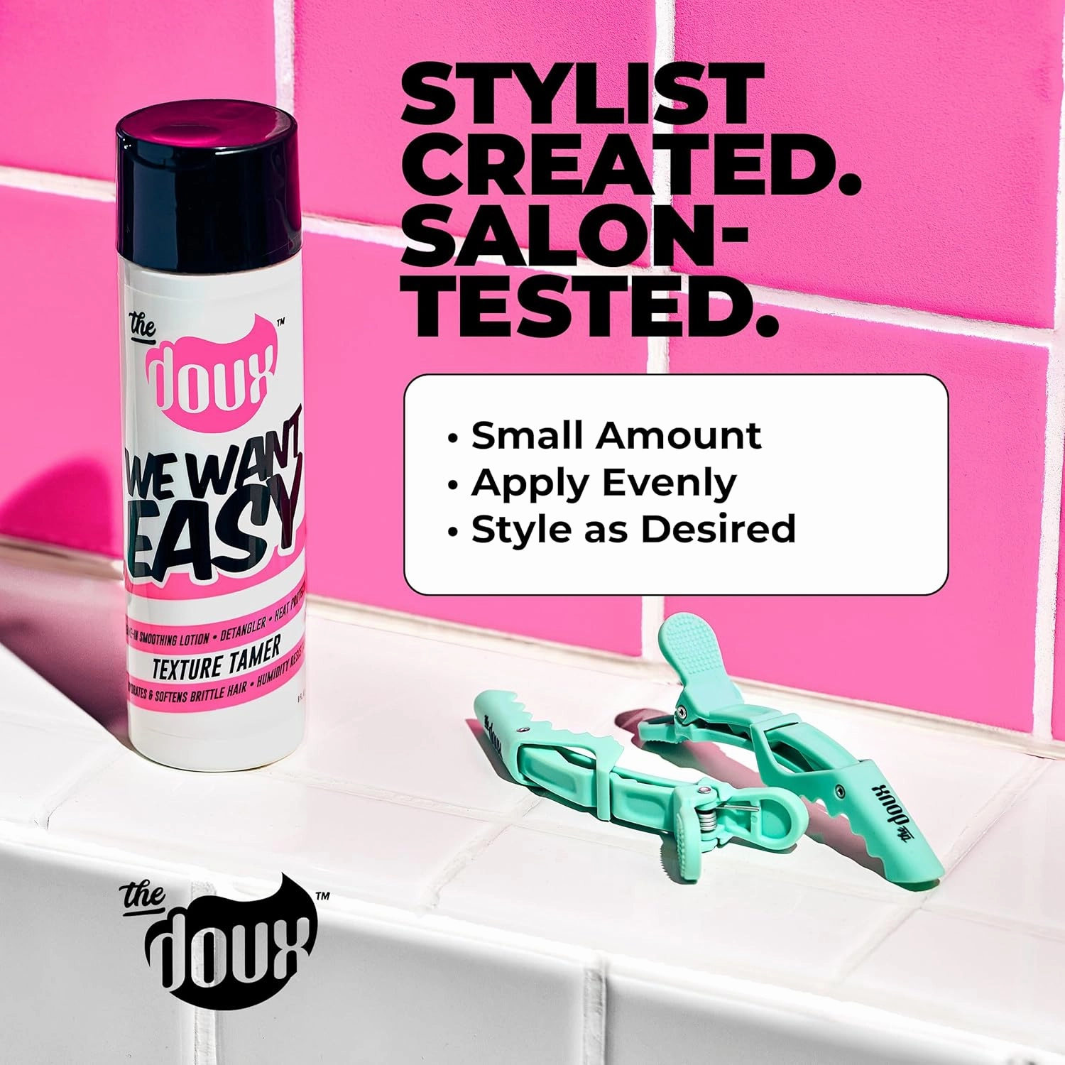 The Doux WE WANT EASY Texture Tamer - Leave In Conditioner - Curly Hair Cream - Hydrate, Detangle, and Tame Frizz