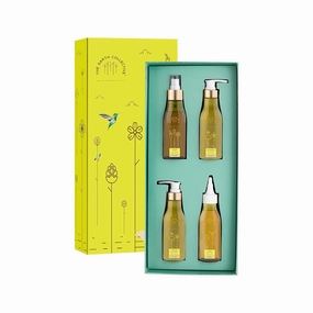 THE E'ARTH COLLECTIVE Moisture Specialist Gift Box, Hair Cleanser  Conditioner  Hair Oil  Hair Serum, 100 Ml Each - 4-Step Kit – Dry & Damaged Hair