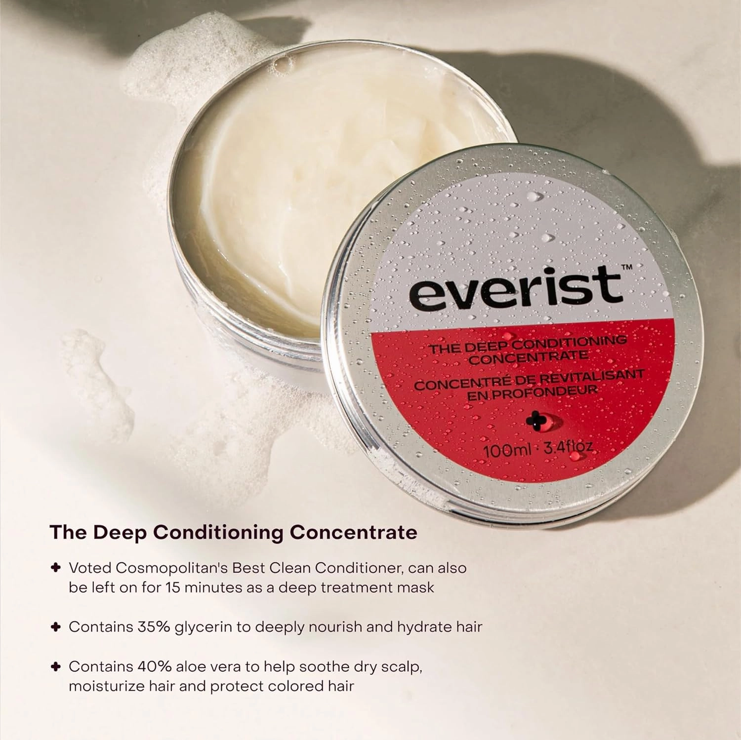 The Haircare Meets Skincare Set, Includes Shampoo & Deep Conditioner Concentrates, Strengthens & Repairs Hair, Hydrates & Soothes Scalp, Plant-Based & Color-Safe, 3.4 fl oz Each, Tins