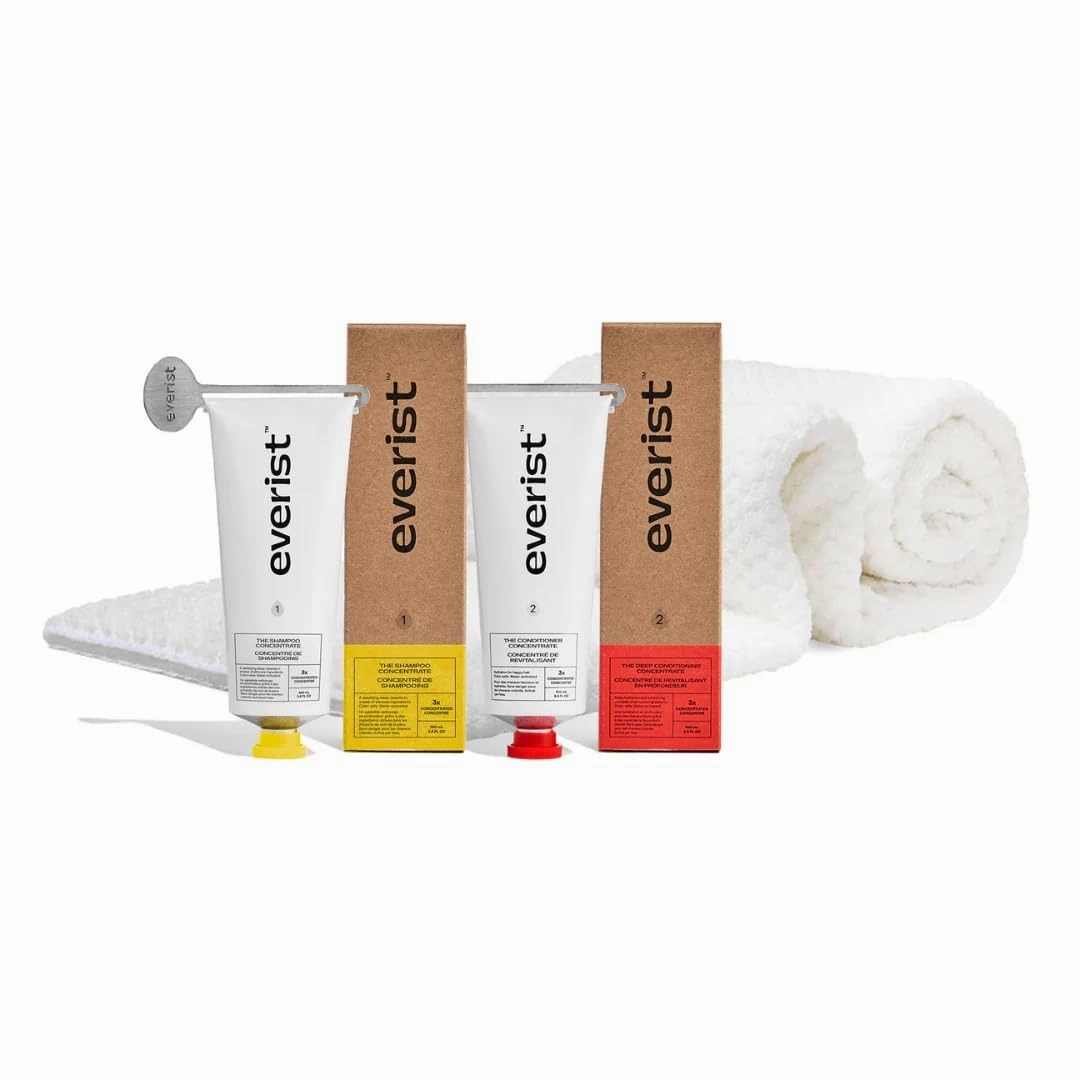 The Healthy Hair Starter Kit: The Shampoo and The Deep Conditioner Concentrate   2 Zero-Waste Tube Keys   1 The Quick-Dry Hair Towel, 50  uses, 3.4 fl oz