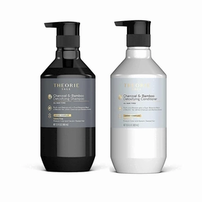 Theorie Charcoal Bamboo Detoxifying Shampoo & Conditioner- Purify & Restore, Nurture Color & Keratin Treated Hair, Suited For All Hair Types