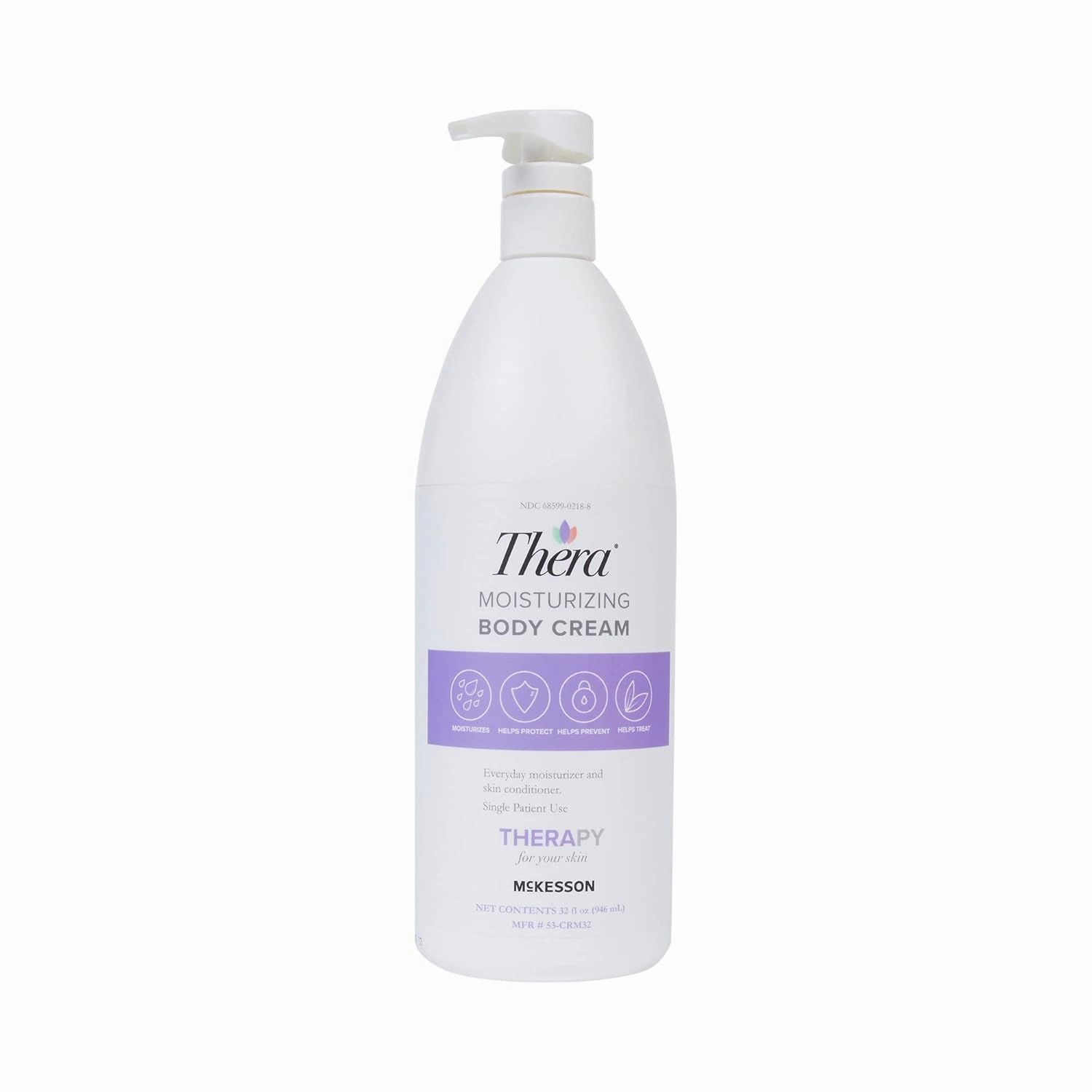 Thera Moisturizing Hand and Body Cream - Hydrating Lotion for Chapped, Fragile Skin - Lavender Scent, 32 oz, 12 Count