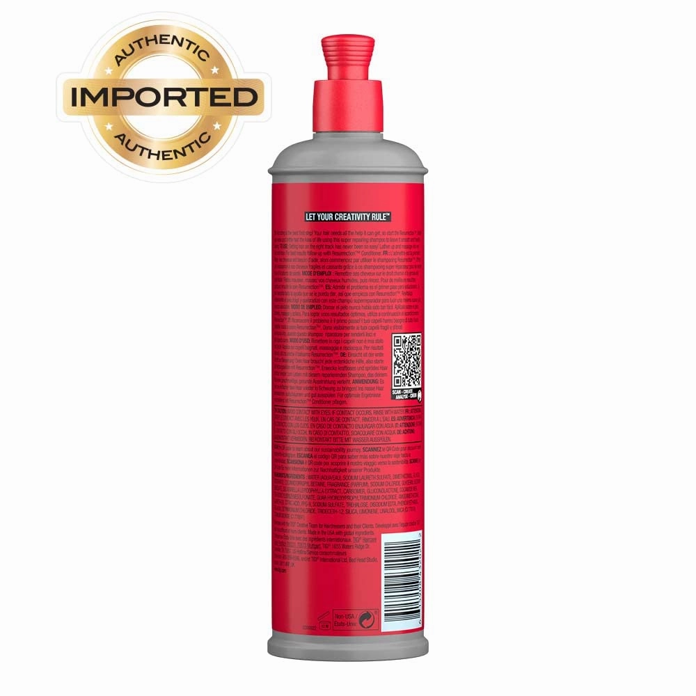 TIGI Bed Head Resurrection Repair Shampoo for Damaged Hair 13.53 fl oz (Pack of 2)