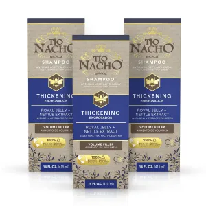 Tio Nacho Anti Hair Loss Thickening Volume Filler Shampoo with Royal Jelly & Rosemary, Volumizing & Body-Boosting Hair Care, 14 Fluid Ounces (Pack of 3)