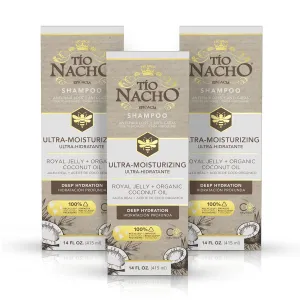 Tio Nacho Ultra Hydration Shampoo with Coconut Oil & Royal Jelly, Hydrating & Nourishing for Dry, Damaged Hair, Fights Frizz & Protects from Breakage, 14 Fluid Ounces (Pack of 3)