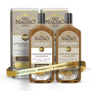 Tio Nacho Ultra Moisturizing, Royal Jelly & Organic Coconut Oil Shampoo   Conditioner Set - Deep Hydration for Dry Hair, Anti Hair Loss, 14 fl oz Each