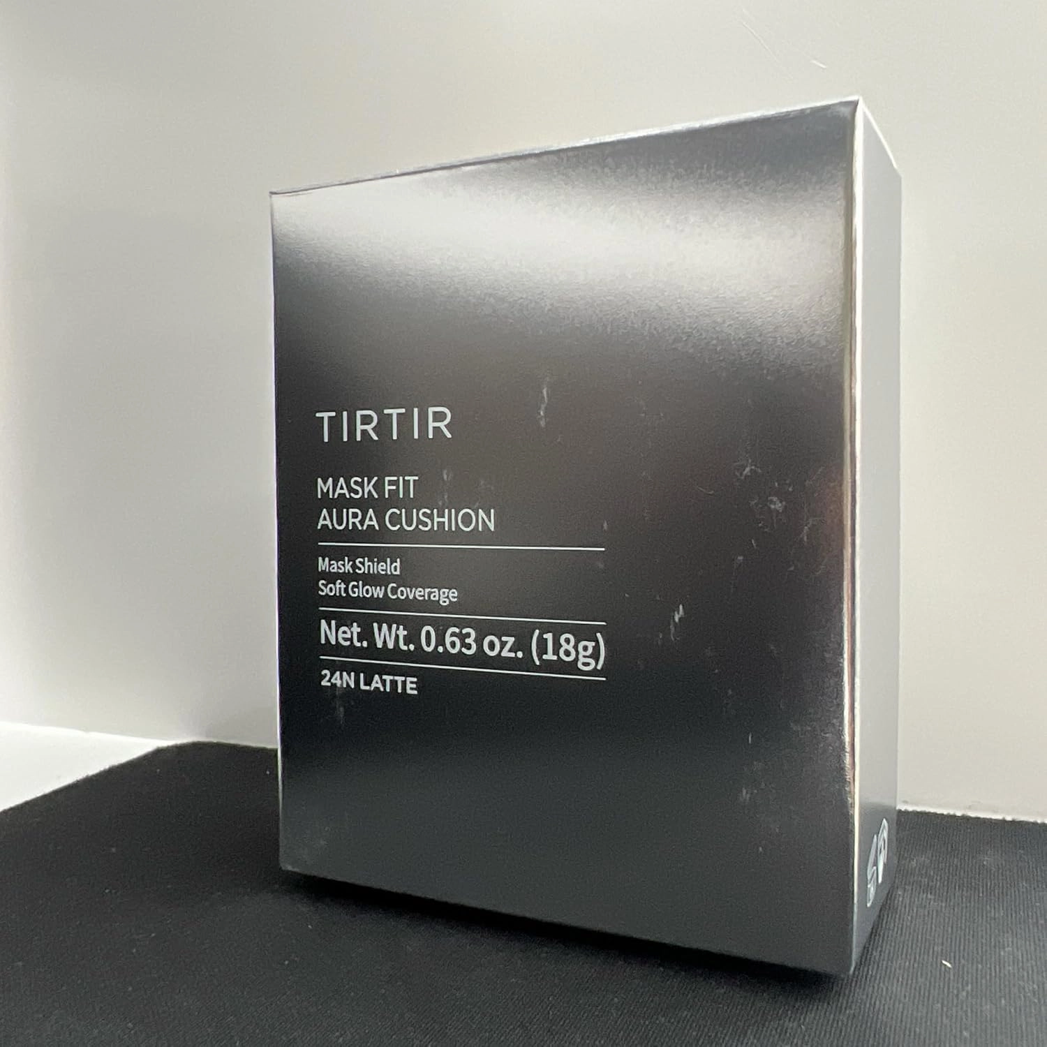 TIRTIR Mask Fit Aura Silver Cushion Foundation | Semi-glow Finish, Natural Coverage, Moisturizing, Lightweight, Korean cushion foundation (#24N Latte, Full Size, 0.63 Fl Oz)
