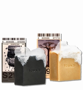 TOUN28 Natural Organic Vegan Volumizing Charcoal Black Soybean Shampoo Bar & Camellia Seed Oil Caffeine Hair Strengthening Shampoo Bar for All Hair Types Paraben Sulfate Silicone Free Korean Haircare