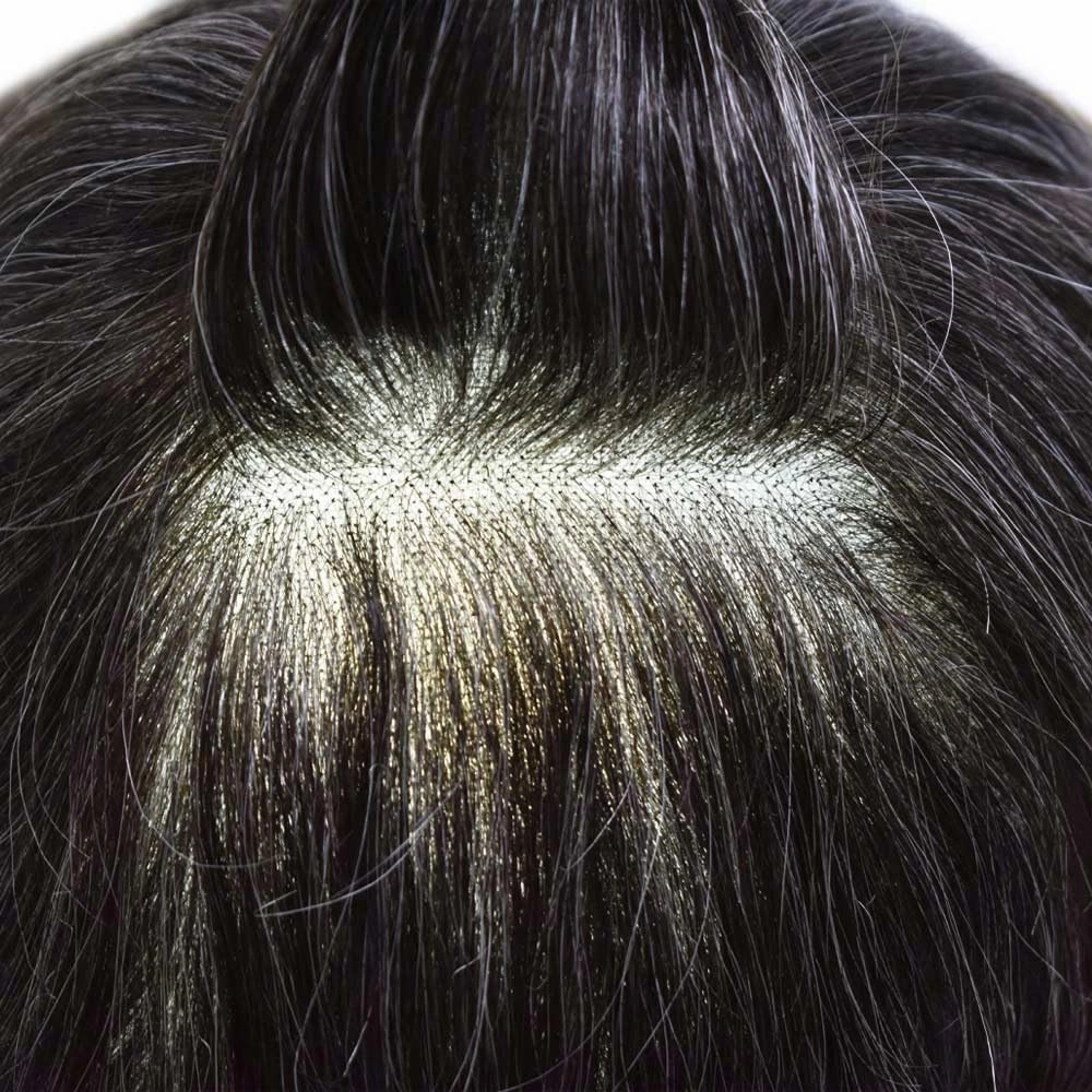 Toupee For Men Hair Pieces Real Human Hair Fine Mono Hair Replacement System Mens Toupee Hairpiece For Men Para Protesis Capilar 7x9 Medium light density #1B30 1B# OFF BLACK 30% GREY