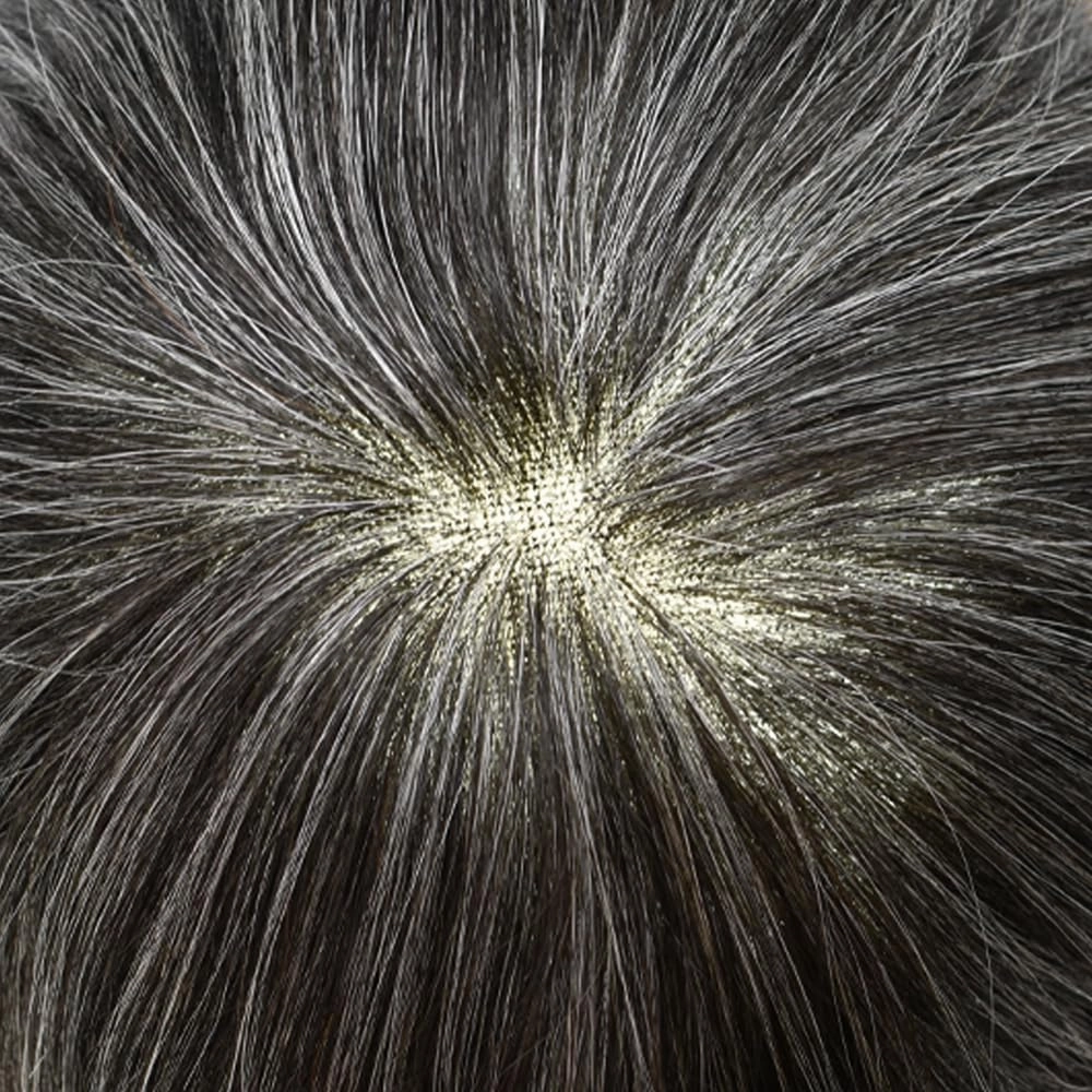 Toupee For Men Hair Pieces Real Human Hair Fine Mono Hair Replacement System Mens Toupee Hairpiece For Men Para Protesis Capilar 7x9 Medium light density #1B40 1B# OFF BLACK 40% GREY