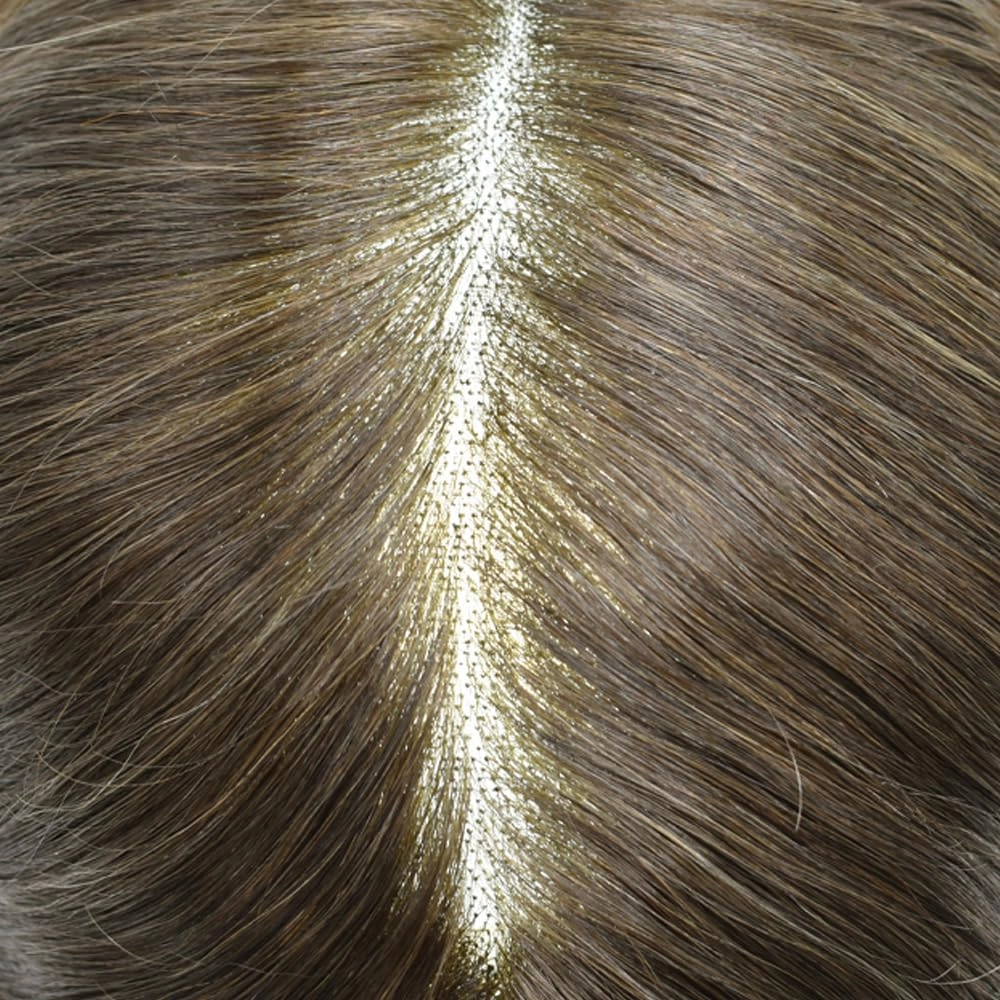 Toupee For Men Hair Pieces Real Human Hair Fine Mono Hair System For Men French Lace Front Mens Toupee Hairpiece For Men Natural Hairline 6x8 Medium light density 7# VERY LIGHT BROWN