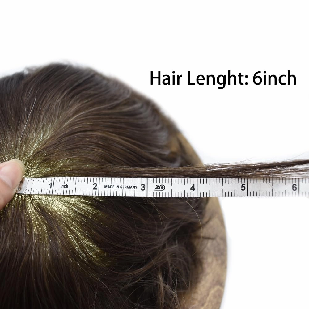 Toupee For Men Hair Replacement System Real Human Hair Piece For Men Swiss Lace Mens Toupee Hair Pieces Hair System For Men 8x10 100% light to medium density4ASH#