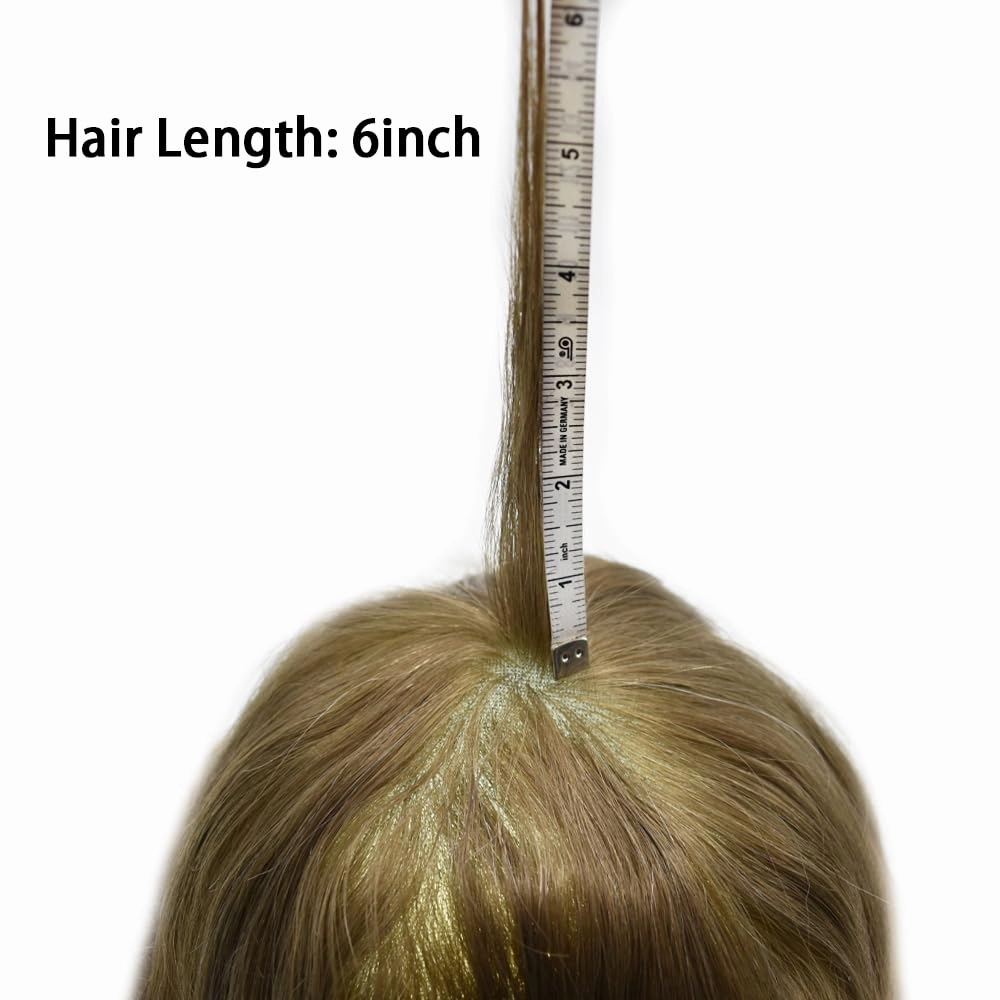 Toupee For Men Hair Replacement System Real Human Hair Piece For Men Swiss Lace Mens Toupee Hair System For Men 7x9 100% light to medium density#1710 17# DARK ASH BLONDE 10% GREY