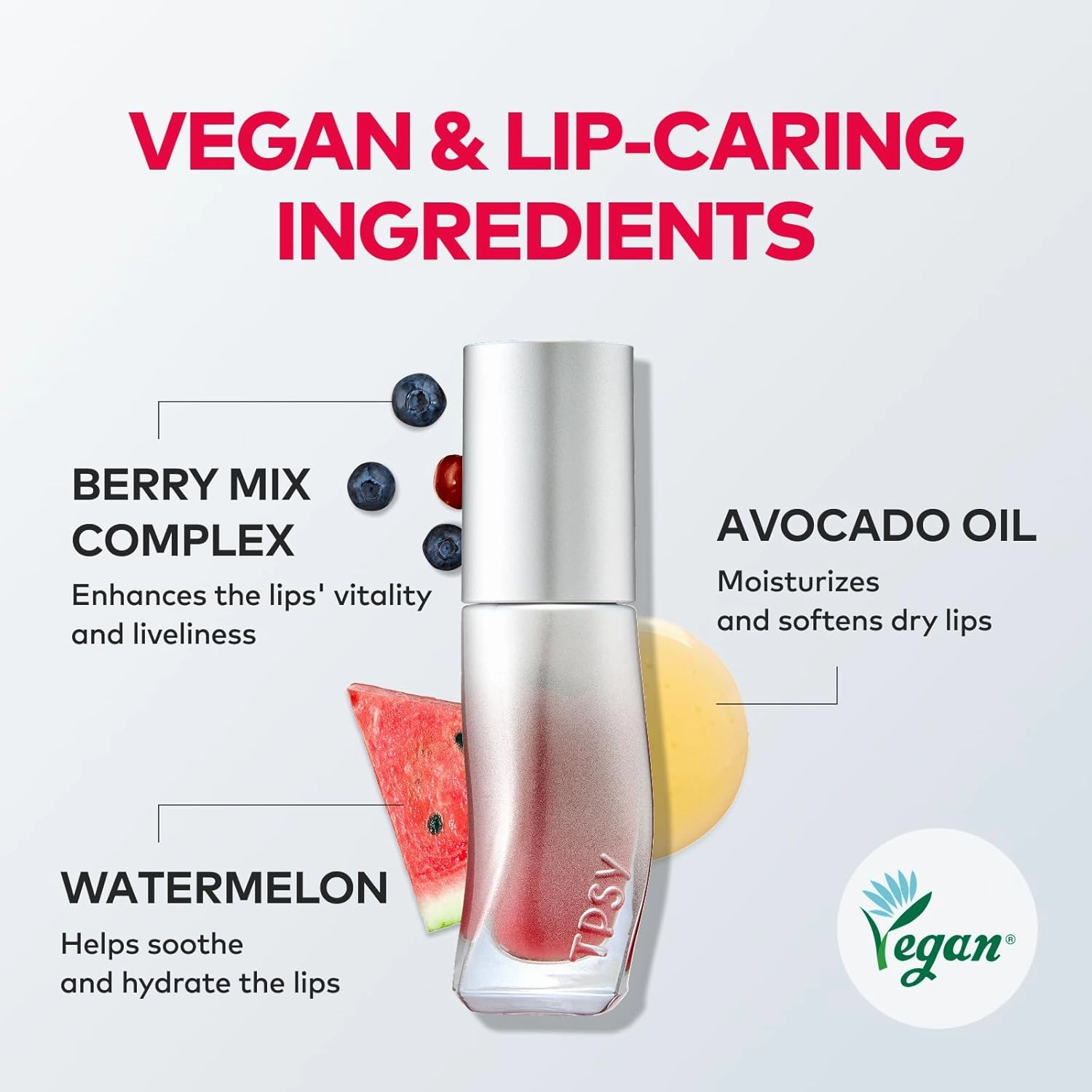 TPSY Juicy Lip Plumper (01 Tingling) - Coral Peach, Tinted Lip Plumping Gloss, Volumizing & Hydrating, for Fuller Lips, Non-Sticky Glossy Finish, Vegan