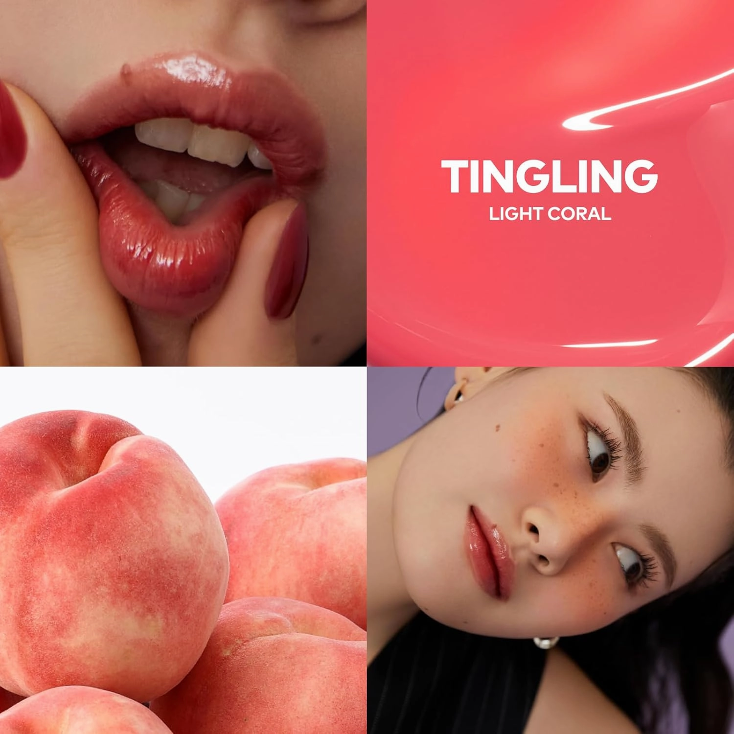 TPSY Juicy Lip Plumper (01 Tingling) - Coral Peach, Tinted Lip Plumping Gloss, Volumizing & Hydrating, for Fuller Lips, Non-Sticky Glossy Finish, Vegan