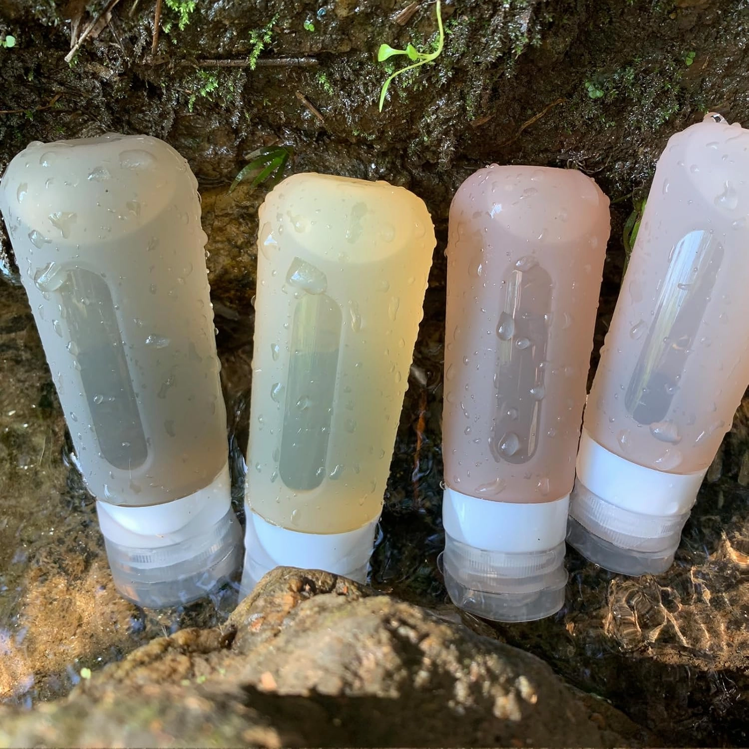 Travel Size Toiletries, Tsa Approved Translucent Travel Size Containers, 3oz BPA Free Leak Proof Squeezable Silicone Travel Bottles, Portable Travel Essentials for Shampoo Conditioner Lotion (Apricot)