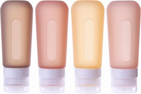 Travel Size Toiletries, Tsa Approved Translucent Travel Size Containers, 3oz BPA Free Leak Proof Squeezable Silicone Travel Bottles, Portable Travel Essentials for Shampoo Conditioner Lotion (Apricot)