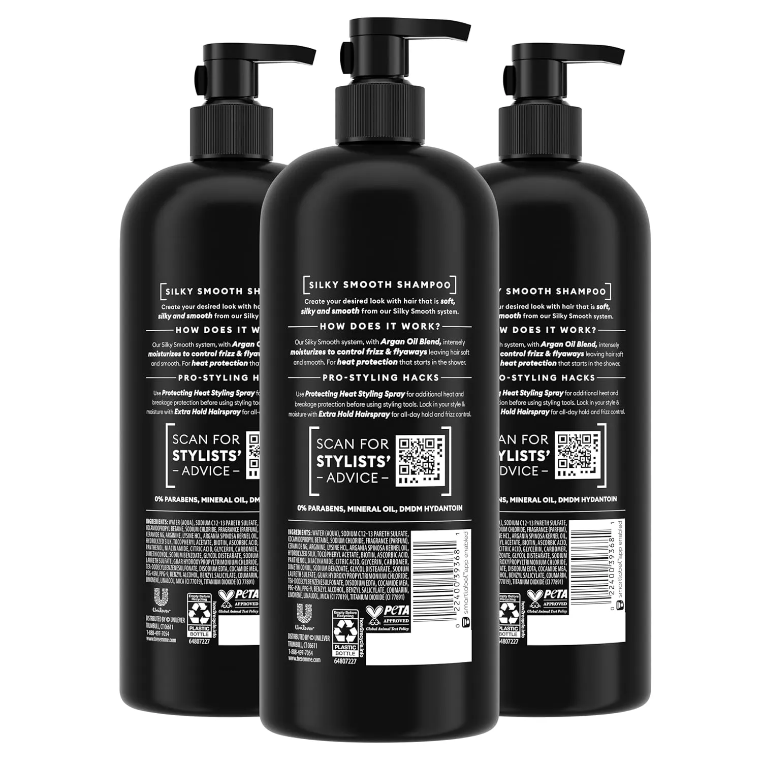 TRESemmé Anti-Frizz Shampoo 3 Count For Frizzy Hair Formulated With Pro Style Technology 28 Fl Oz