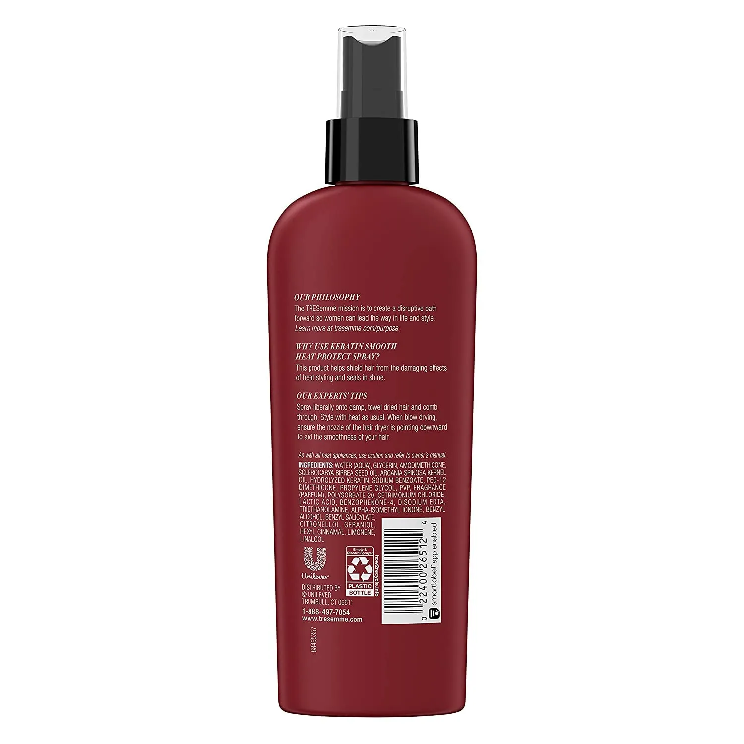 Tresemmé Heat Protect Spray with Marula Oil, Keratin Smooth for 5-in-1 Anti-Frizz Control 8 Oz