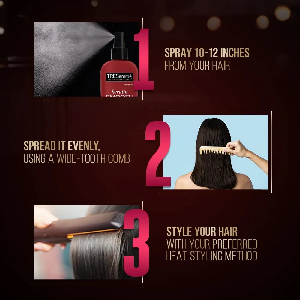 Tresemmé Heat Protect Spray with Marula Oil, Keratin Smooth for 5-in-1 Anti-Frizz Control 8 Oz