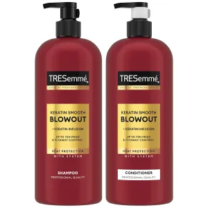 TRESemmé Shampoo and Conditioner, Keratin Smooth – Anti-Frizz Hair Products for Sleek Hair, 28 Oz Ea