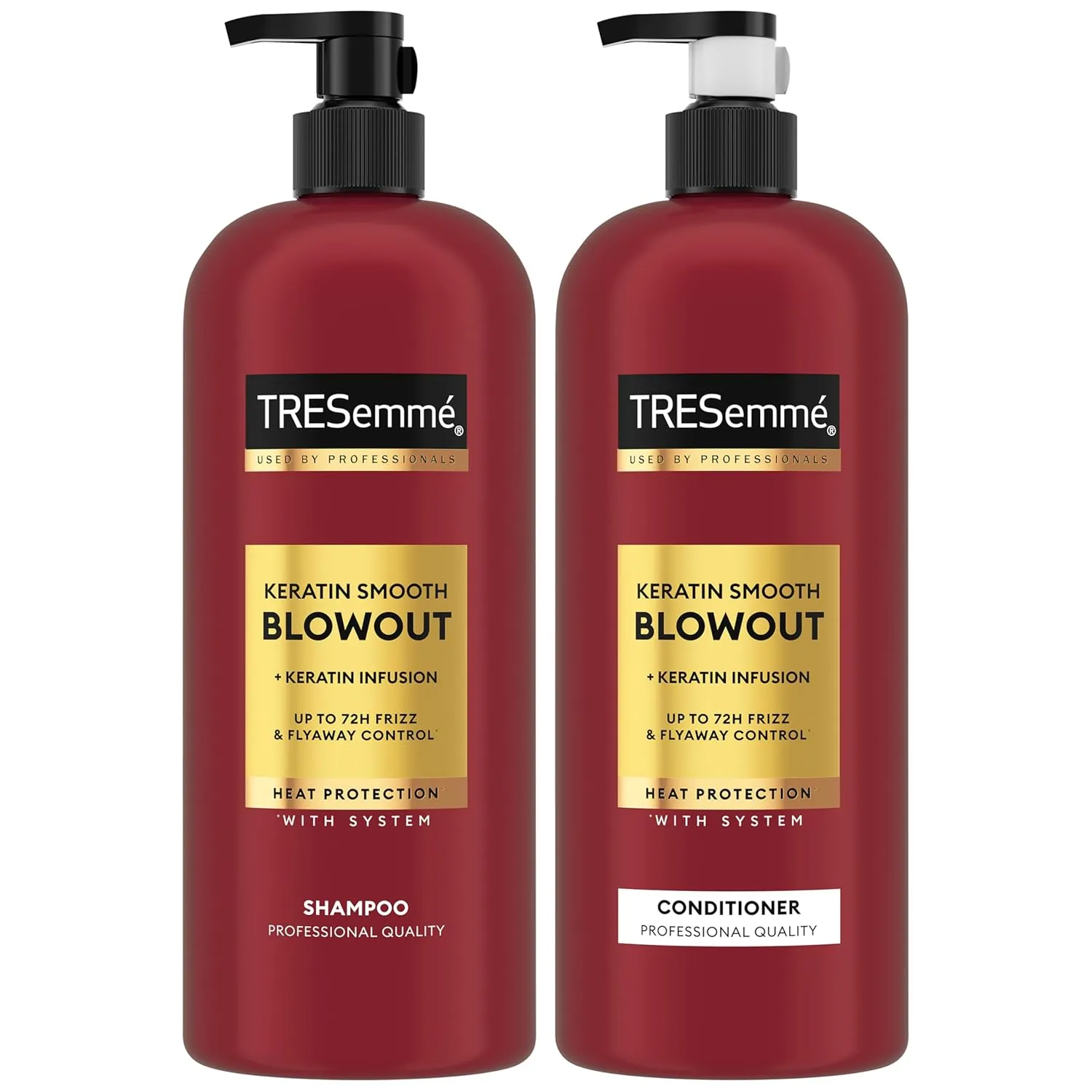 TRESemmé Shampoo and Conditioner, Keratin Smooth – Anti-Frizz Hair Products for Sleek Hair, 28 Oz Ea