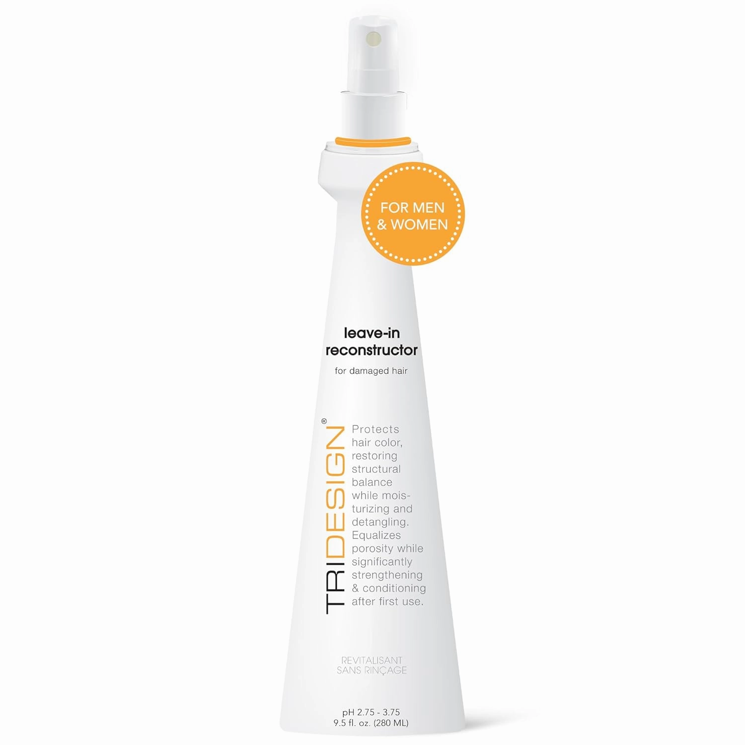 TRI Design Professional Haircare Reconstructor Leave in Conditioner Spray - Repair Treatment for Damaged Hair, Instantly Repair, Strengthen, Detangle, & Moisturize (9.5 fl oz)