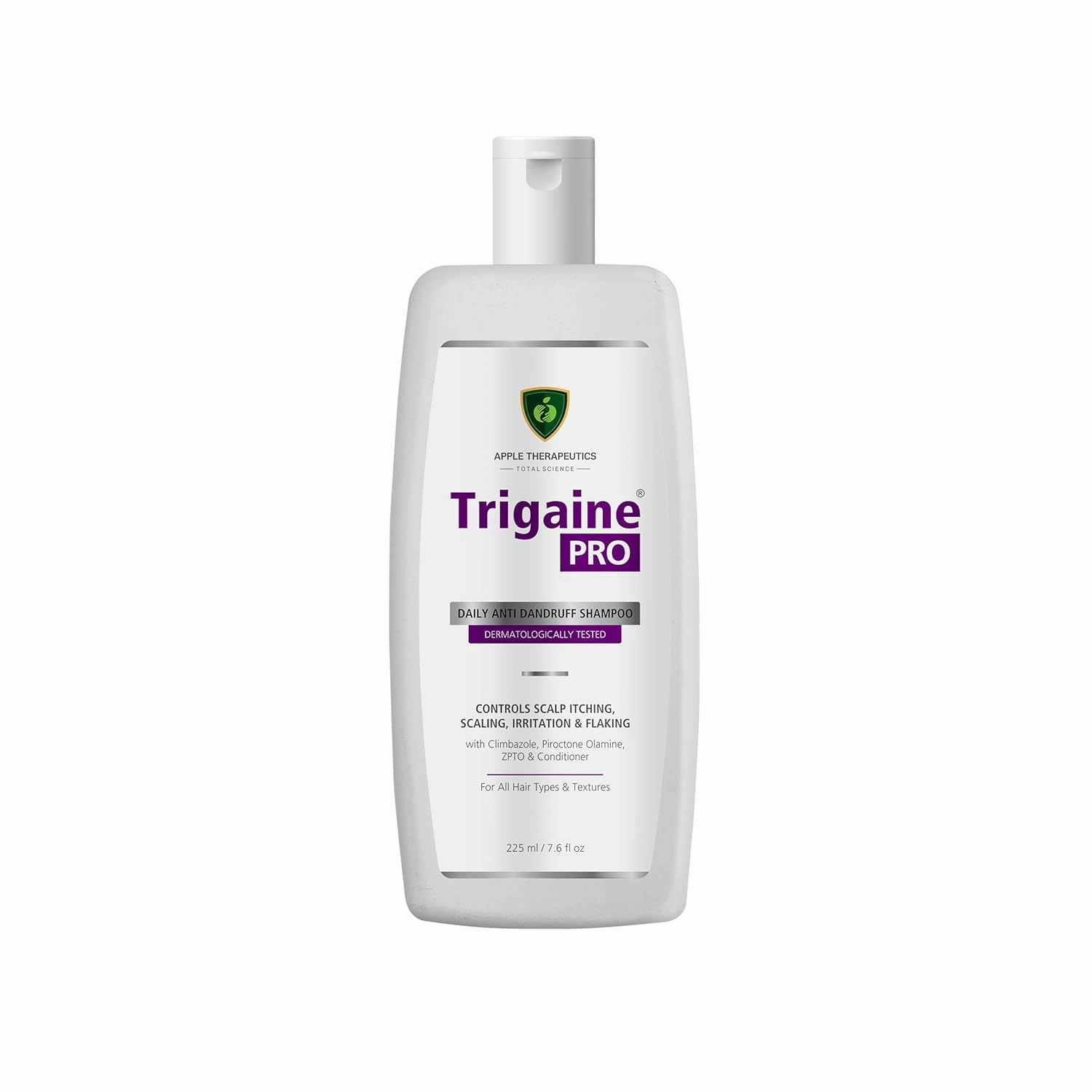 Trigaine Pro Daily Anti-Dandruff Shampoo 225 ml Dermatologically Tested Reduces Itching, Flaking & Scalp Irritation With Climbazole, Piroctone Olamine & Zpto Salicylic Acid Free