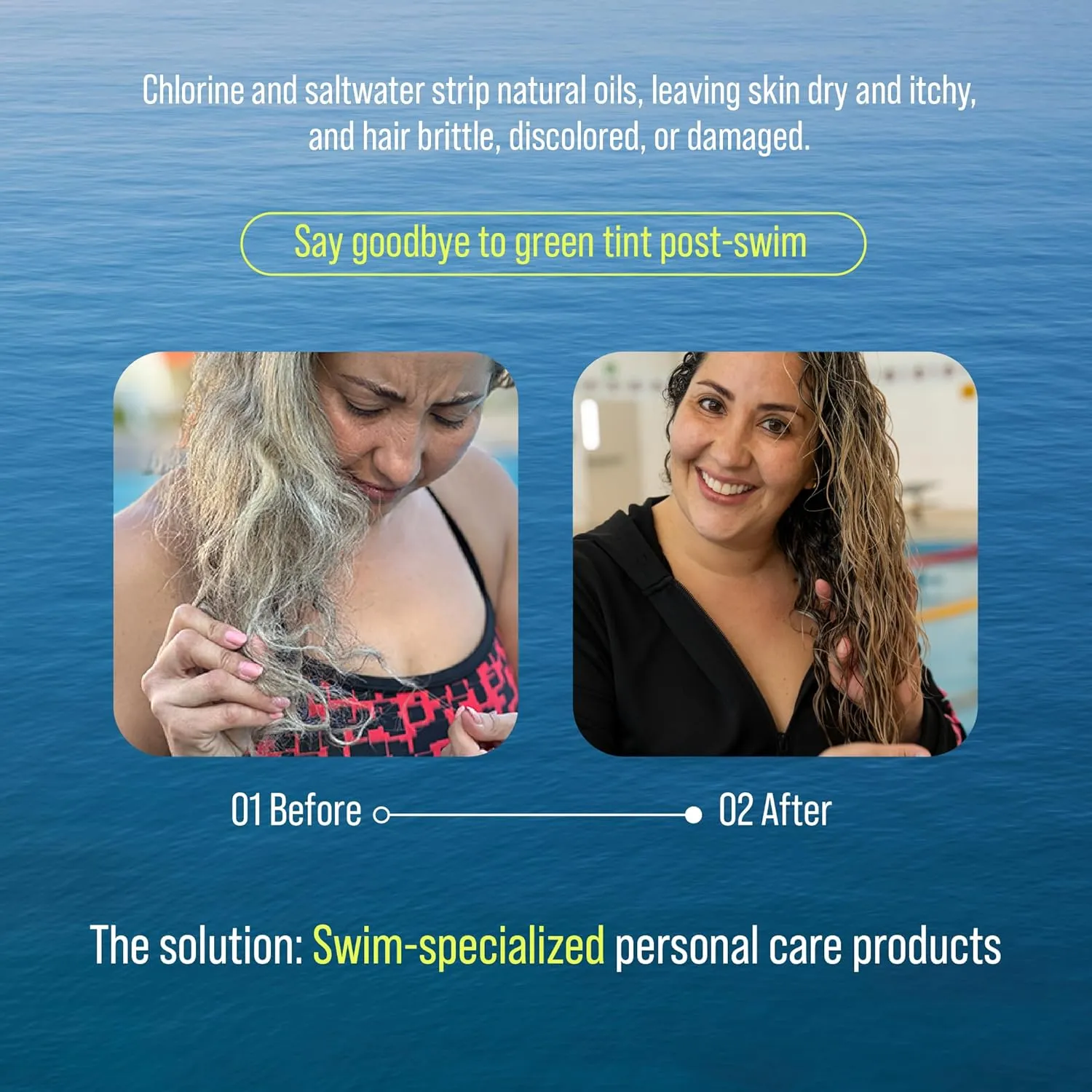 TRIHARD Swimmers Shampoo Extra Boost (2-Pack) | Hard Chlorine & Hard Water Defense | Sulfate-Free, Color-Safe, Vegan Hair Detox for All Swim Lovers