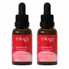 Trilogy Certified Organic Rosehip Oil Antioxidant  Duo, With Enriching Antioxidants & Essential Fatty Acids, 1.0 fl oz Each