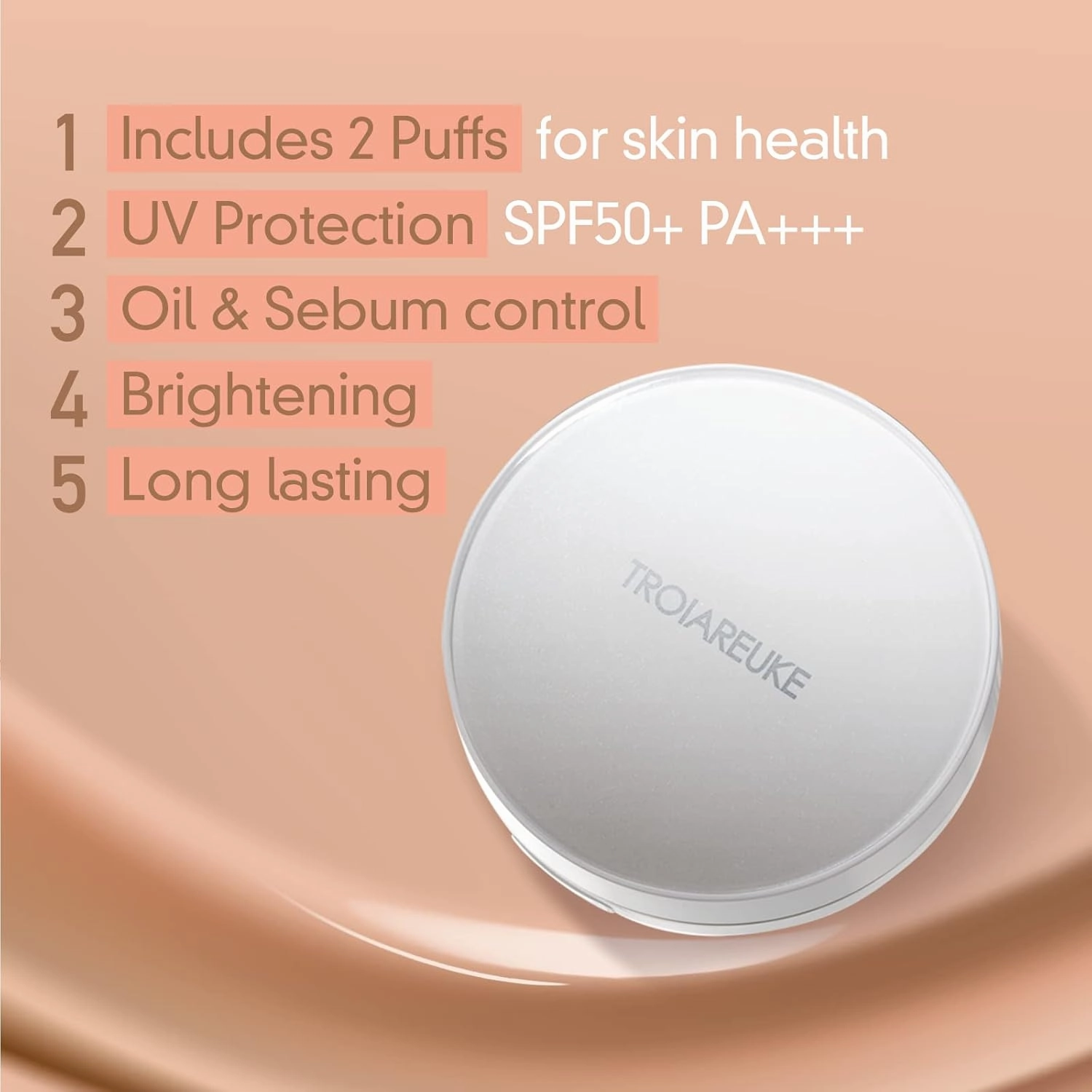 TROIAREUKE A  Cushion Foundation (Shade 23) I Natural Coverage Foundation Makeup, Moisturizing Finish for Sensitive, Oily, Combination Skin, Skin Care Cushion I Korean Aesthetic Makeup