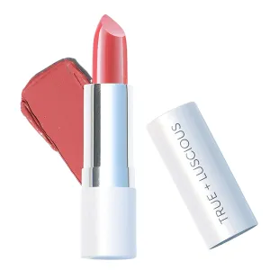 True   Luscious Super Moisture Lipstick – Clean, Vegan and Cruelty Free – Lasting Hydration for Dry Lips with a Satin Finish – Just Peachy