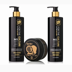 Twist It Up Bundle shampoo & conditioner set with Gel Wax, sulfate free shampoo & conditioner set for curly hair or Afro-textured hair, chebe extract edge control