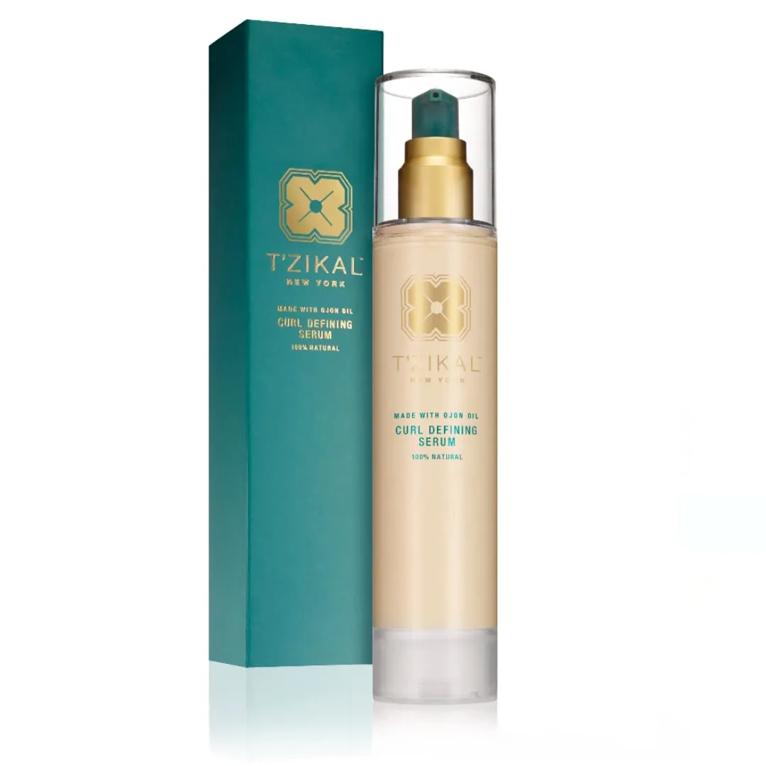 T’zikal Curl Defining Hair Serum with Ojon Oil - Natural Curly Hair Products for Women. Wavy Hair Product for Women - Used as an Anti Frizz Hair Products or Coconut Oil Hair Leave In Conditioner.
