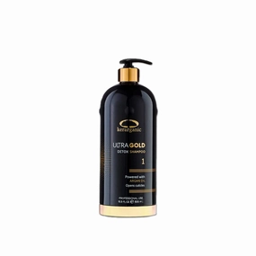 Ultra Gold Detox Shampoo Premium Step 1 (500 ml/16.9 oz) - Designed to cleanse and remove residues and oils accumulated.