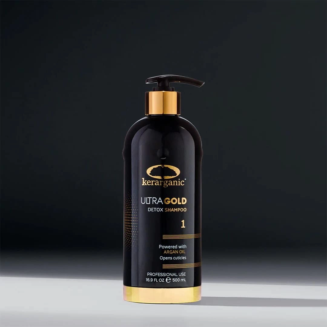 Ultra Gold Detox Shampoo Premium Step 1 (500 ml/16.9 oz) - Designed to cleanse and remove residues and oils accumulated.