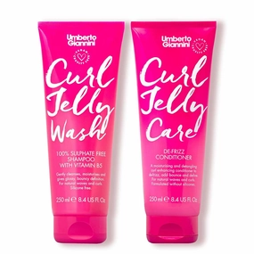 Umberto Giannini Curl Jelly Shampoo & Conditioner - Wash & Care - Vegan, Cruelty Free, & Sulfate Free for Curly or Wavy Hair - No Frizz